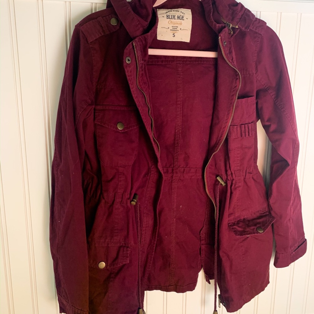 Maroon Utility Jacket - Picture 2 of 2